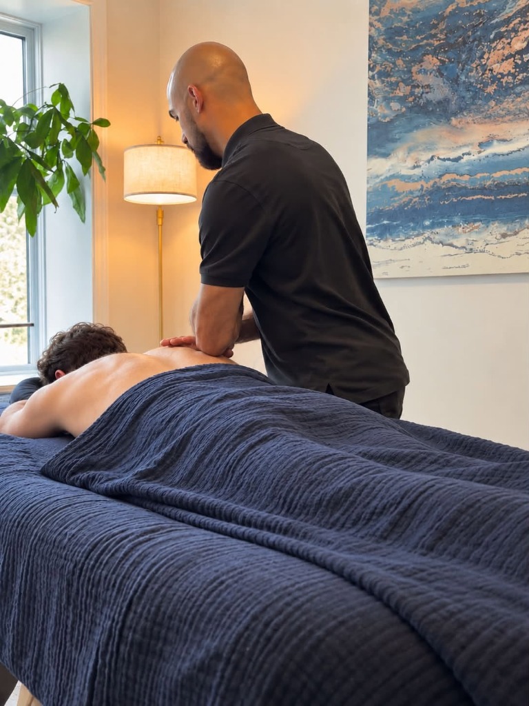 Shelby Murray providing massage therapy at Archer Health